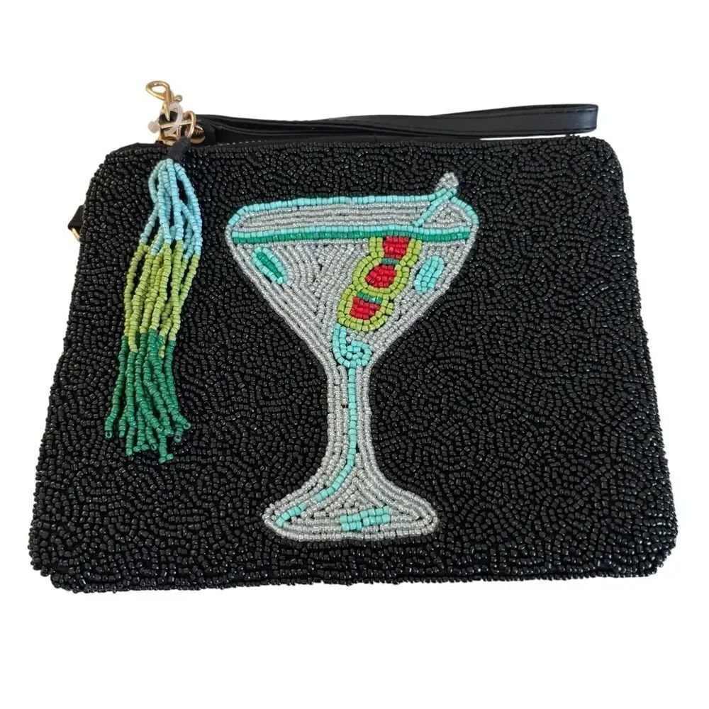 Sincerely Jules Hand Beaded Martini Wristlet/Clutch.
